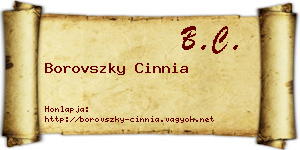 Borovszky Cinnia névjegykártya